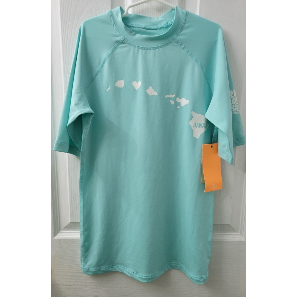 Rip Curl UV Tee Womens Size Medium UPF50 Aqua Blue Water Sports New with Tags